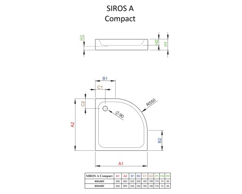 Акриловый поддон для душа Radaway Siros A Compact 80x80x17 белый