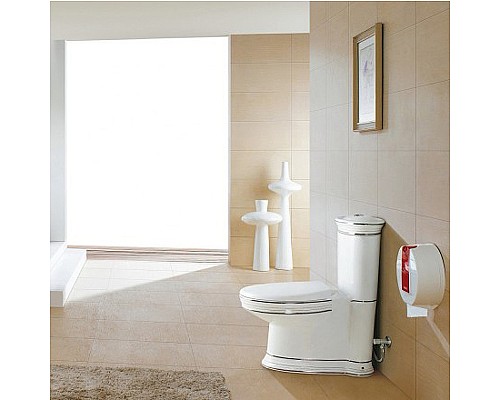 Унитаз компакт CeramaLux Lux Classic 1409 с бачком и сиденьем Микролифт