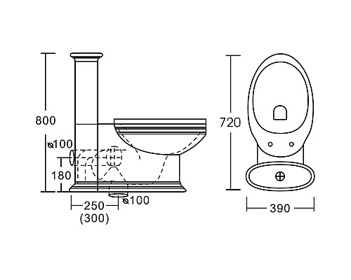 Унитаз компакт CeramaLux Lux Classic 1409 с бачком и сиденьем Микролифт