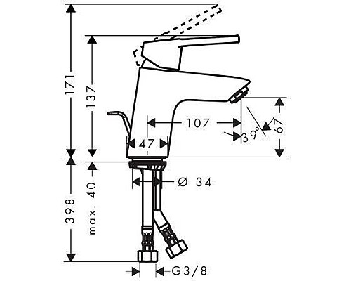 Смеситель для раковины Hansgrohe Logis loop 71150000