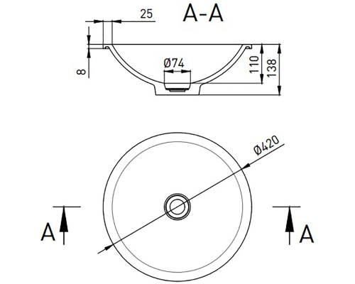 Раковина Salini Marea 42 05 1802205M Белая матовая