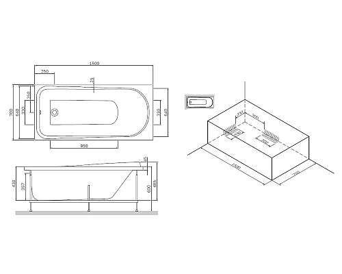 Ванна AM.PM Like W80A-150-070W-A 1500 мм