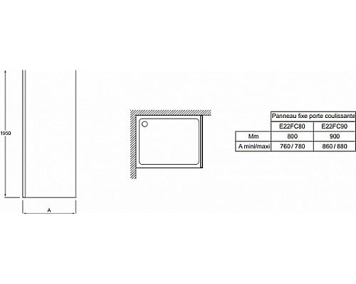 Фиксированная боковая панель Jacob Delafon E22FC90GA