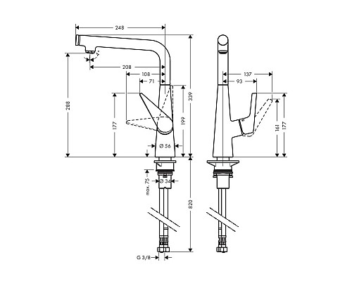 Смеситель для кухни Hansgrohe Talis Select S 72820000