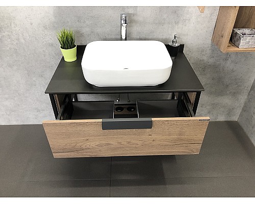 Тумба с раковиной Comforty Кельн 90 00004149965 подвесная Дуб темный
