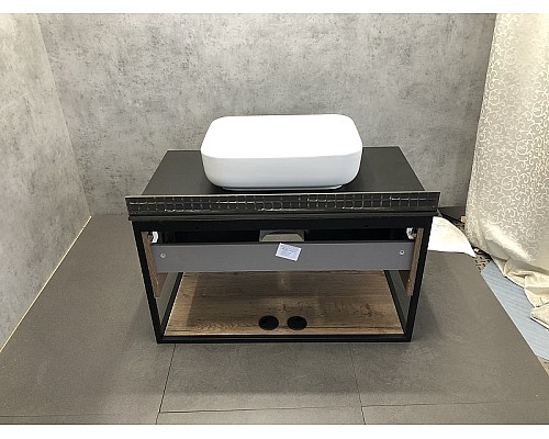 Тумба с раковиной Comforty Кельн 90 00004149965 подвесная Дуб темный