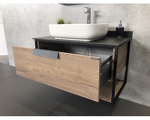 Тумба с раковиной Comforty Кельн 90 00004149965 подвесная Дуб темный