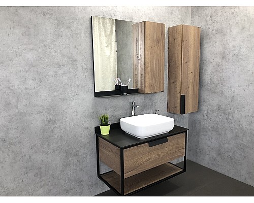 Тумба с раковиной Comforty Кельн 90 00004149965 подвесная Дуб темный