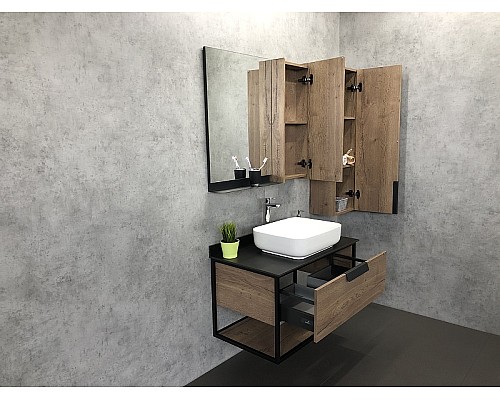 Тумба с раковиной Comforty Кельн 90 00004149965 подвесная Дуб темный