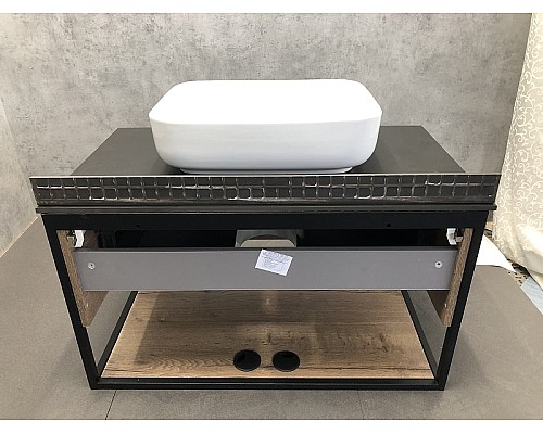 Тумба с раковиной Comforty Кельн 90 00004149965 подвесная Дуб темный