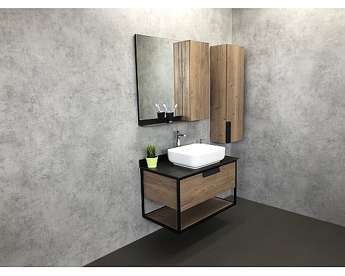 Тумба с раковиной Comforty Кельн 90 00004149965 подвесная Дуб темный