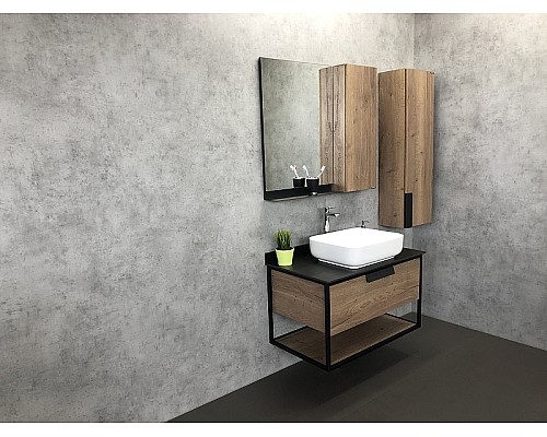 Тумба с раковиной Comforty Кельн 90 00004149965 подвесная Дуб темный