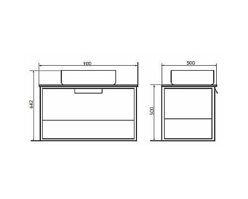 Тумба с раковиной Comforty Кельн 90 00004149965 подвесная Дуб темный
