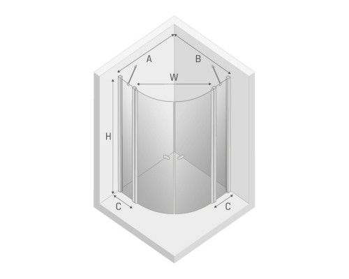 Душевое ограждение NEW TRENDY NEW SOLEO 100x100x195 (хром)