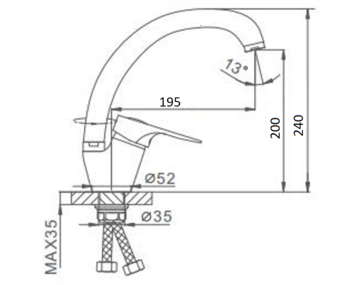 Смеситель для кухни Frap H04 F4104 Хром