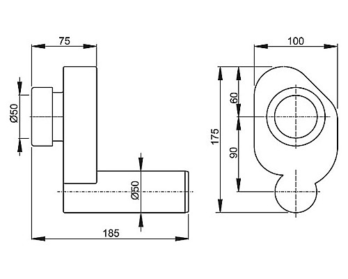 Сифон для писсуара AlcaPlast A45B горизонтальный
