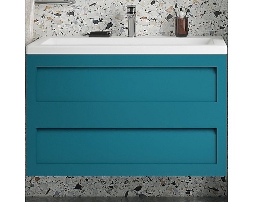 Тумба под раковину Art&Max AM-Platino-900-2C-SO-TM подвесная Бирюзовая матовая