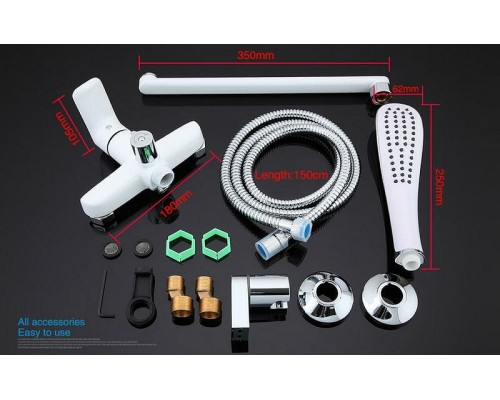 Смеситель для ванны Gappo G48 G2248 универсальный Белый Хром