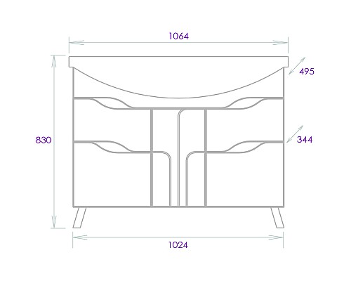 Тумба под раковину Onika ВЕРОНЭЛЛА 105.16 110508 Белая