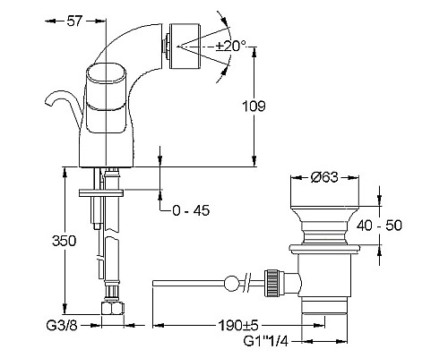 Смеситель для биде Jacob Delafon E10088RU-CP