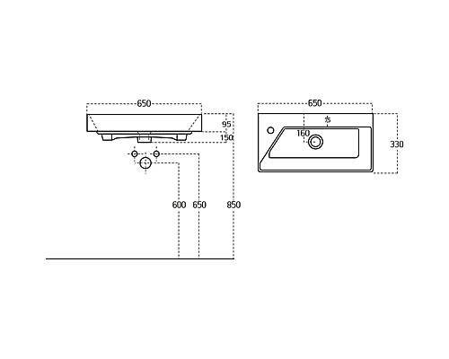 Раковина Dreja Slim Synergy 65 17065-KL Белая