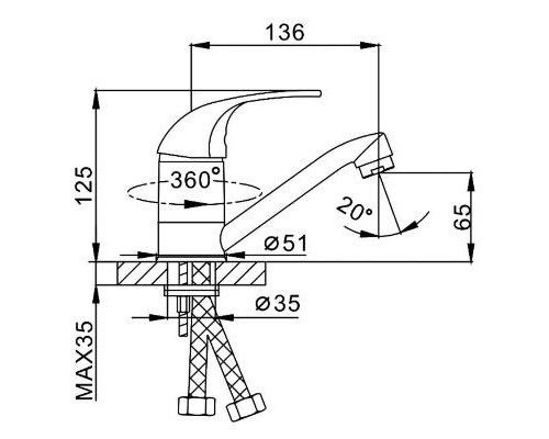 Смеситель для кухни Frap H02 F4502-B Хром
