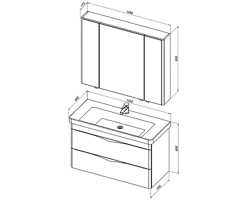 Зеркало-шкаф Aquanet Орлеан 105 белый