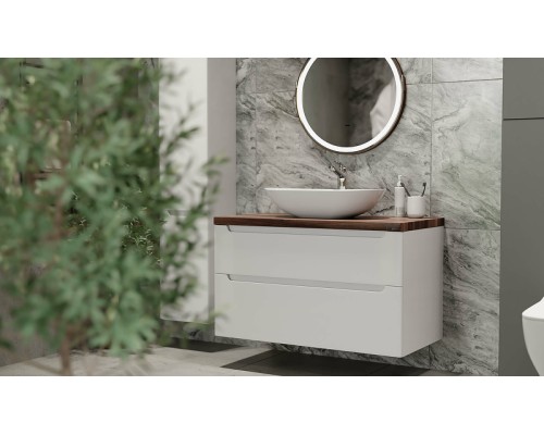 Тумба под раковину Jorno Wood 100 wood.01.100/P/W подвесная Белая