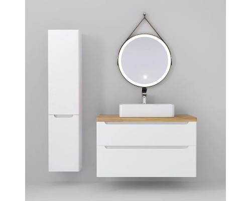 Тумба под раковину Jorno Wood 100 wood.01.100/P/W подвесная Белая