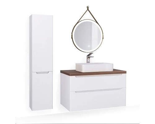 Тумба под раковину Jorno Wood 100 wood.01.100/P/W подвесная Белая