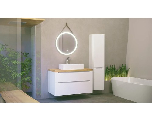 Тумба под раковину Jorno Wood 100 wood.01.100/P/W подвесная Белая