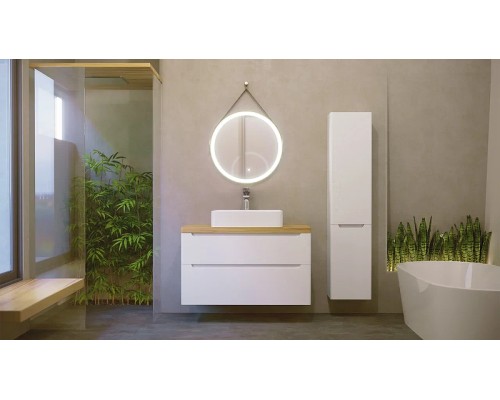 Тумба под раковину Jorno Wood 100 wood.01.100/P/W подвесная Белая