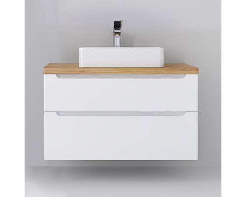 Тумба под раковину Jorno Wood 100 wood.01.100/P/W подвесная Белая