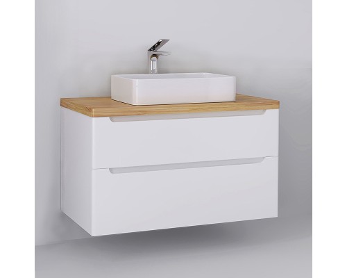 Тумба под раковину Jorno Wood 100 wood.01.100/P/W подвесная Белая