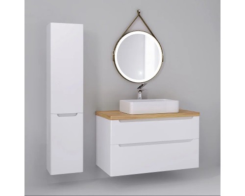 Тумба под раковину Jorno Wood 100 wood.01.100/P/W подвесная Белая