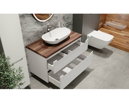 Тумба под раковину Jorno Wood 100 wood.01.100/P/W подвесная Белая