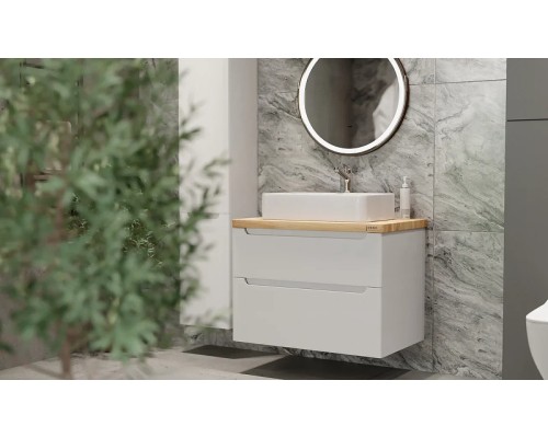 Тумба под раковину Jorno Wood 100 wood.01.100/P/W подвесная Белая