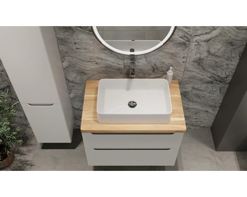 Тумба под раковину Jorno Wood 100 wood.01.100/P/W подвесная Белая