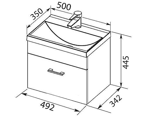 Тумба под раковину Aquanet Верона 50 272425 подвесная Белая матовая