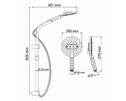 Душевой комплект WasserKRAFT A044