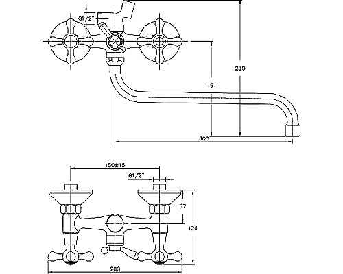 Смеситель для ванны Haiba HB2208 универсальный Хром