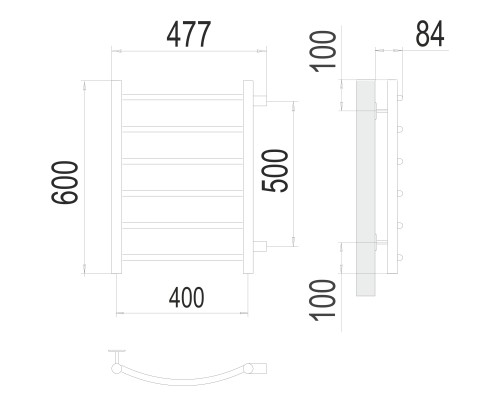 Полотенцесушитель Terminus Эконом Классик П6 400х600 бп500