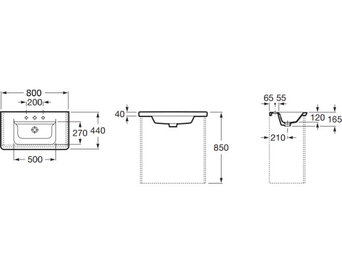 Раковина Roca The Gap Unik 80x44 327470000