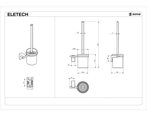 Ерш стекло к стене круглый Sonia 114221