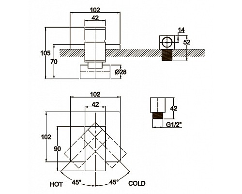 Смеситель для ванной KAISER Sonat 34177-1