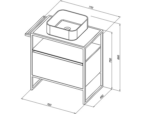 Тумба под раковину Allen Brau Priority 70 1.31001.AM Антрацит матовый