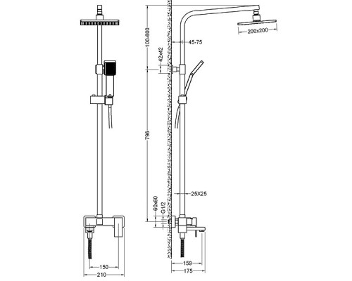 Душевая система Timo Selene SX-2013/17 Золото матовое