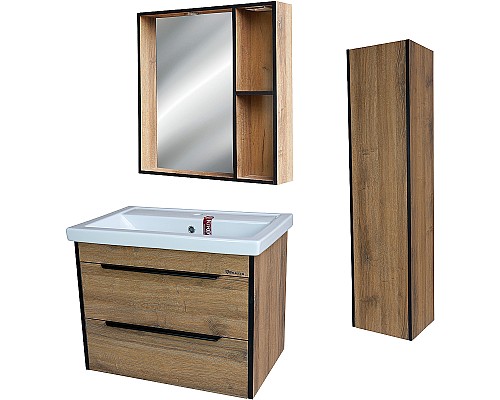 Шкаф пенал Bellezza Бруно 35 R 4622204181499 подвесной Табакко