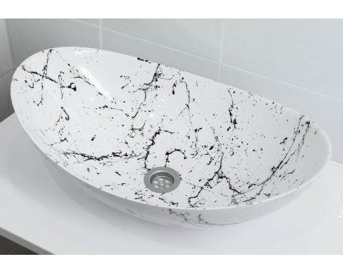 Раковина накладная Stella Polar Орион, белый мрамор