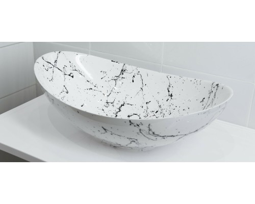 Раковина накладная Stella Polar Орион, белый мрамор